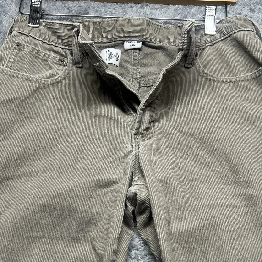 Abercrombie Fitch Corduroy Jeans Women 4 Beige Flare Bootcut Vintage 90s Y2K USA